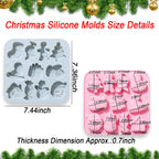 2 Pcs Christmas Chocolate Silicone Molds, 11 Cavity 11 Shapes Christmas Baking Molds for Cake Chocolate Candy Cupcakes Pudding Muffins Ice Cube Soap Ice Cube Jelly Making