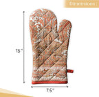 Maison d' Hermine Oven Gloves 100% Cotton Oven Mitt 7" x 13" with Loop Heat Resistant, BBQ, Cooking Gloves, Baking, Grilling, Kitchen, Handling Hot Pans (Pack of 1, Kashmir Paisley)