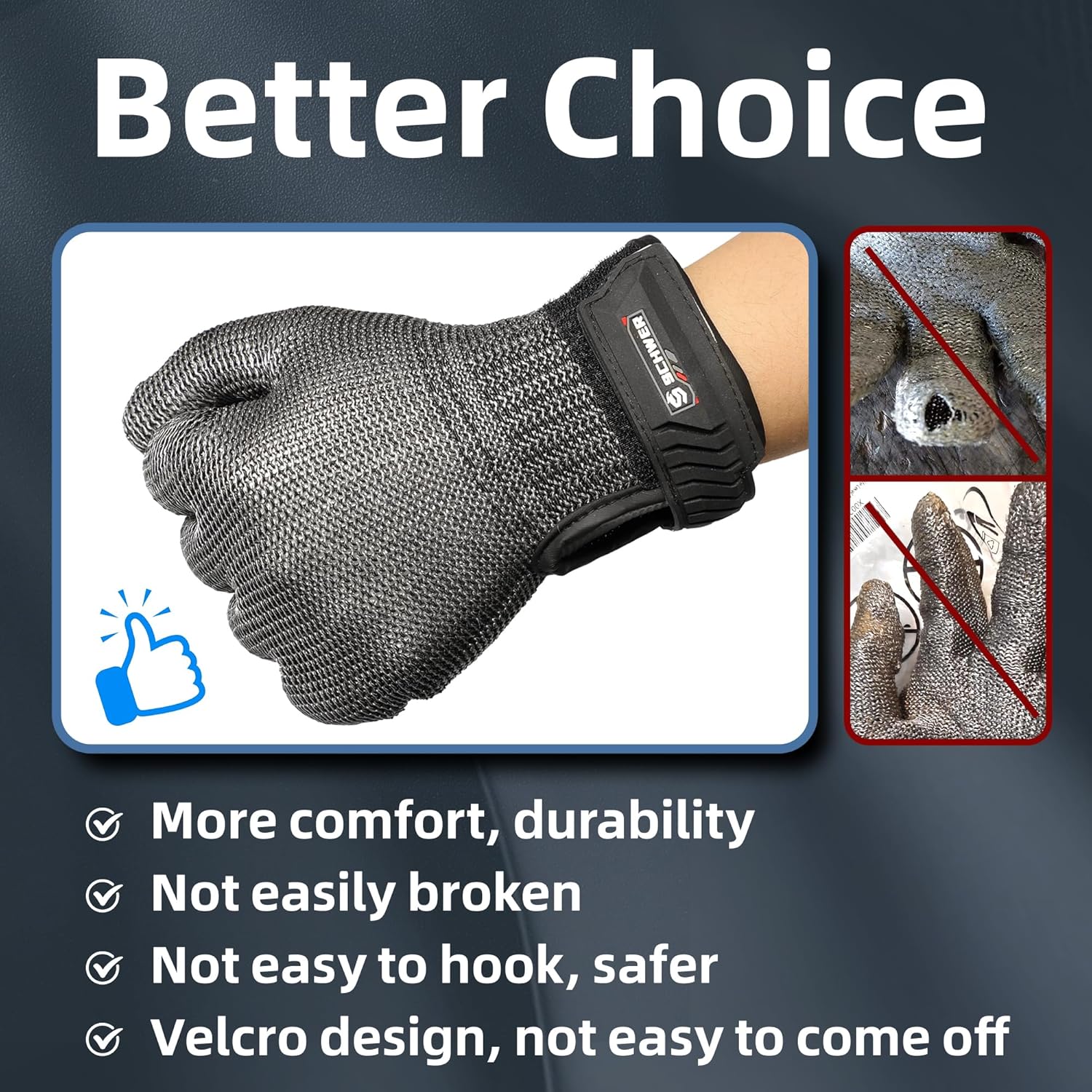 Schwer Ultimate Cut Resistant Gloves Beyond ANSI A9, Reinforced Stainless Steel Glove, Food Grade Mesh Metal Gloves for Butcher Meat Cutting, Oyster Shucking, Mandoline, Non-PFAS, PR1708 (XL, 1 PCS)