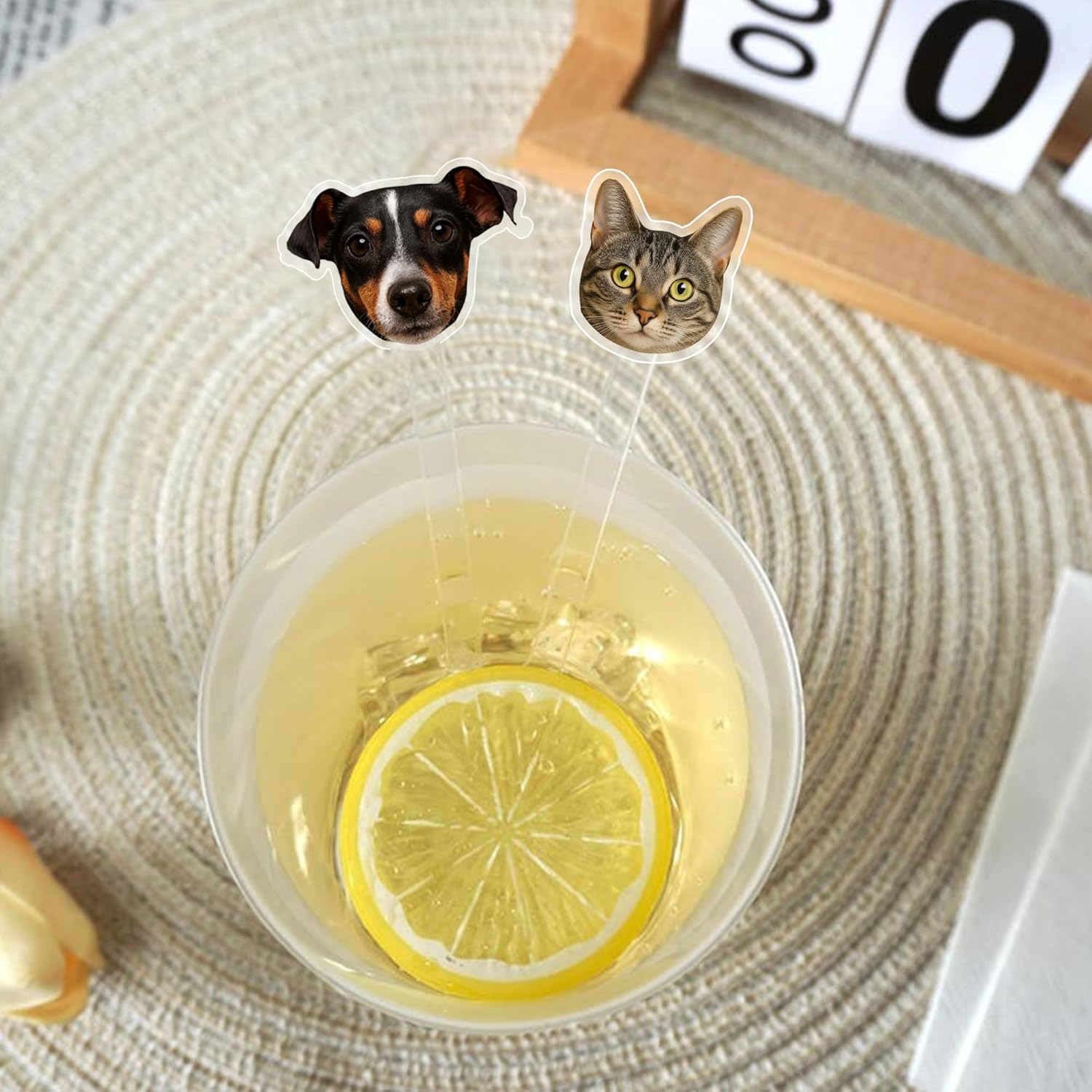 Custom Wedding Dog Stir Sticks, Personalized Pet Acrylic Cocktail Stirrers, Unique Wedding Drink Sticks, Reusable Acrylic Stirrers, Wedding Favors and Decorations Style 3