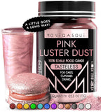 MONÉGASQUE Pink Edible Glitter for Drinks 15g – Pink Edible Glitter for Cakes – Luster Dust for Drinks, Food, & Cake Decorating – Halloween Cocktail Drink Shimmer – Cocktails & Cake Decorations Spray