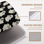Halloween Ghosts Dish Drying Mat Black and White Large Kitchen Mats Dish Drying Pad Absorbent Dish Dryer Mat for Kitchen Countertops Microfiber Drainer Pad Dish Drying Mats (18x24 in)