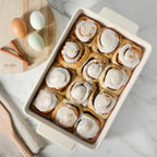 Martha Stewart Broadbrook Ceramic Bakeware, 13x9 Inch Rectangular Baking Dish with Handles, Cream Glazed Stoneware for Casseroles, Lasagna, Roasts & Desserts, Oven & Dishwasher Safe