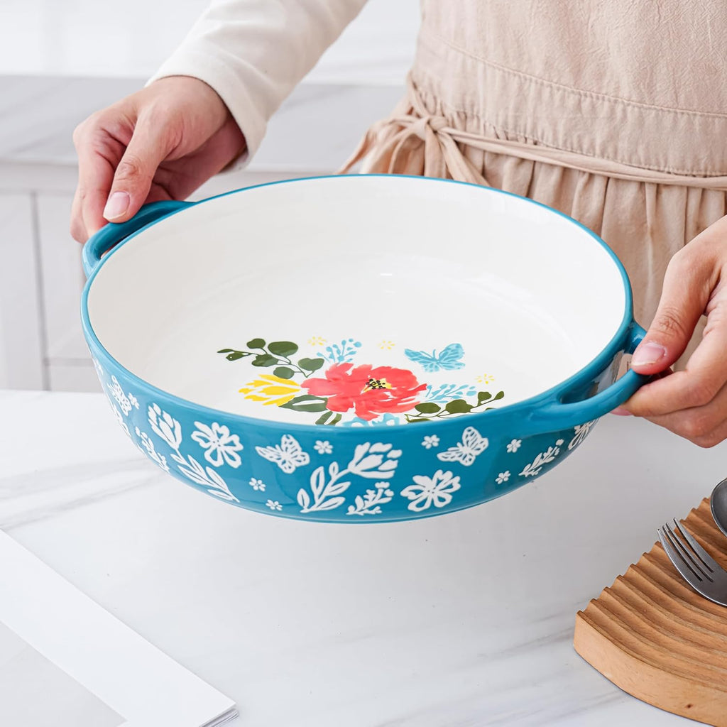 Wisenvoy Pie Pan Ceramic Pie Dish 9.8 Inches Pie Plate Porcelain Deep Dish Pie Pan Non-Stick Pie Pans