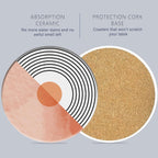 Table Coaster for Drinks Set of 6, Coral Watercolor Series Round Ceramic Coasters,with Cork Base and Metal Holder,Great Housewarming Birthday Gifts,Home Decor