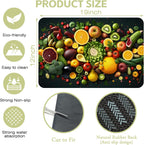 Kitchen Mat Fruits Vegetables Dish Drying Mat 12"x19" Bsorbent Coffee Maker Mat for Sink Dishes or Under Rack Kitchen Counter Accessories Absorbent Hide Stain Rubber Backed Dish Drying Pad