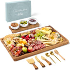 Charcuterie Boards Set - Acacia Cheese Board for Serving with Accessories - House Warming Gifts for New Home, Bridal Shower & Wedding Gift, Birthday Gifts for Women