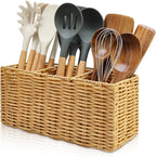 Extra Large Cooking Utensil Holder for Kitchen Counter Utensils Storage Organizer Caddy for Countertop Spatula Holder Big Utensil Crocks Jar Wicker Kitchen Tool Table Holders Decor Accessories