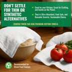 Flour Sack Towels | Tea Towel for Crafts| Kitchen Dish Cotton Blank Towel for Embroidery| Baking Bread Proofing Linen Cover| Thick Absorbent Quick Dry| 2 Pack 33"x38" White