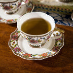 ACMLIFE Fine Bone China Tea Set, British Vintage China Set for Adults 24K Gold, Afternoon Cups and Saucers for Women Tea Party or Gift Giving (Pink and Gold)