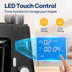 VIVOHOME 9 in 1 Multifunctional Stand Mixer with Fermentation, 6 Speed 7.5 Quart Kitchen Electric Food Mixer with Timer, Meat Grinder, Juice Blender, Vegetable Slicer, Pasta and Cookie Maker, Black