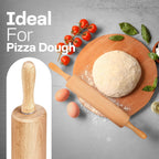All-Purpose 17.6 Inch Beech Wood Non-Stick Rolling Pin - For Baking, Pizza, Pasta, Pie, Cookies, Pastry.