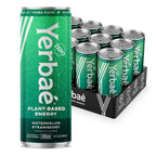 Yerbaé Energy Beverage, Watermelon Strawberry, 120mg Caffeine. No Sugar/Calories/Carbs, Energized by Yerba Mate, Plant-Based, Healthy Alternative to Sugary Drinks, Pack of 12, 12oz cans