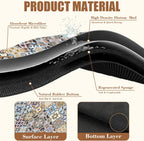 Retro Colorful Tiles Dish Drying Mat for Kitchen Counter Floral Coffee Mat Hide Stain Absorbent Drying Rack Pad with Rubber Backed Espresso Machine Coffee Bar Accessories 11.8 x 19.7 Inch