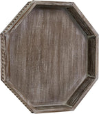 Wooden Decorative Tray, Small Serving Tray with Wood Bead, Farmhouse Big Tray for Ottoman, Countertop, Coffee Tabl, 13" x 13"x 1.6" (Retro Brown)