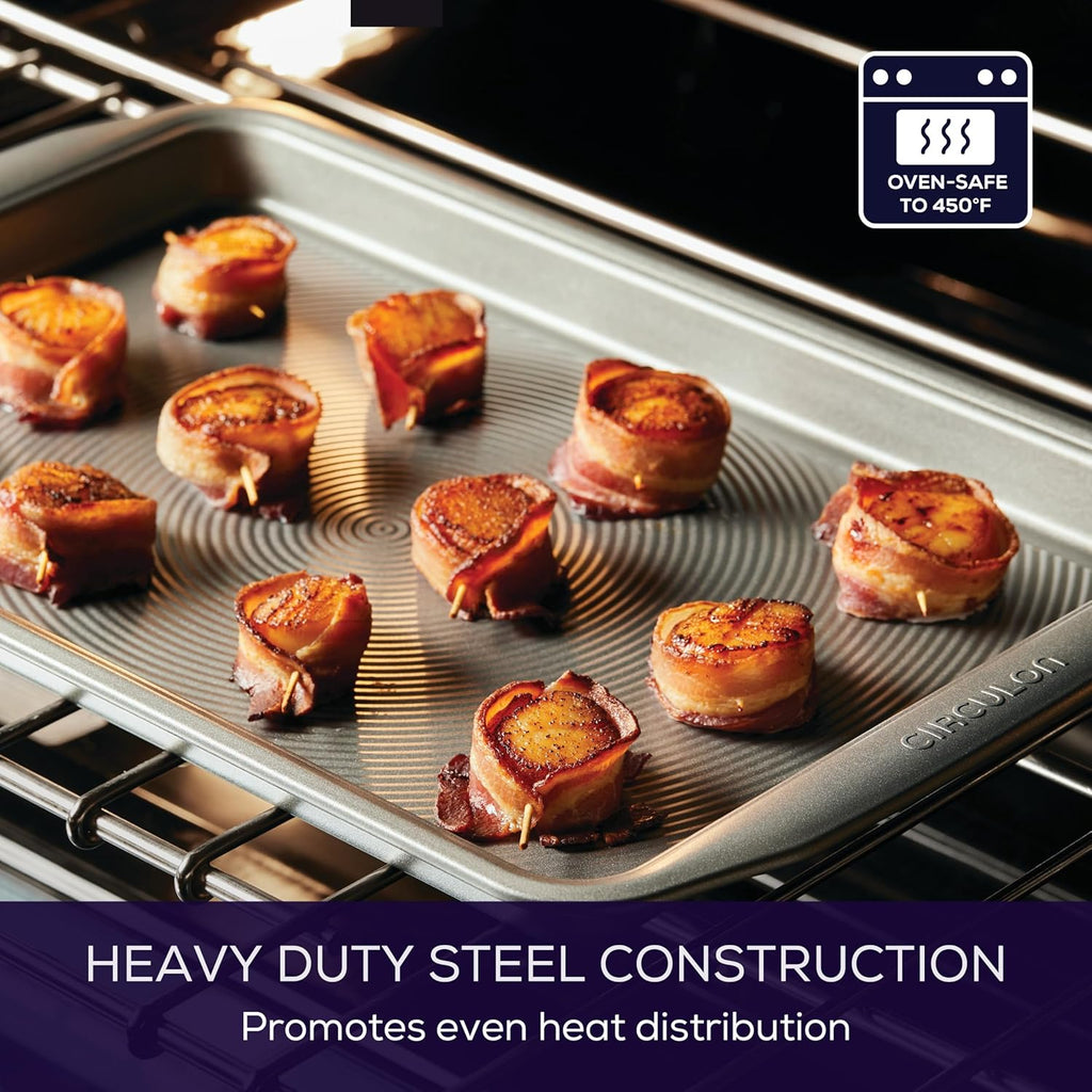 Circulon Nonstick Bakeware Set, Nonstick Cookie Sheet / Baking Sheet - 2 Piece, Gray