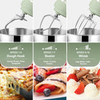 Kitchen in the box 7QT 900W 10-Speed Stand Mixer, Tilt-Head Kitchen Electric Mixer with Dough Hook, Whisk & Flat Beater(Pastel Green)