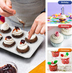 TeamFar Muffin Pan, 6 Cup Muffin Pan for Baking, Cupcake Pan Muffin Tin Tray Set Stainless Steel for Making Cakes Cornbread Quiche and More, Healthy & Durable, Oven & Dishwasher Safe