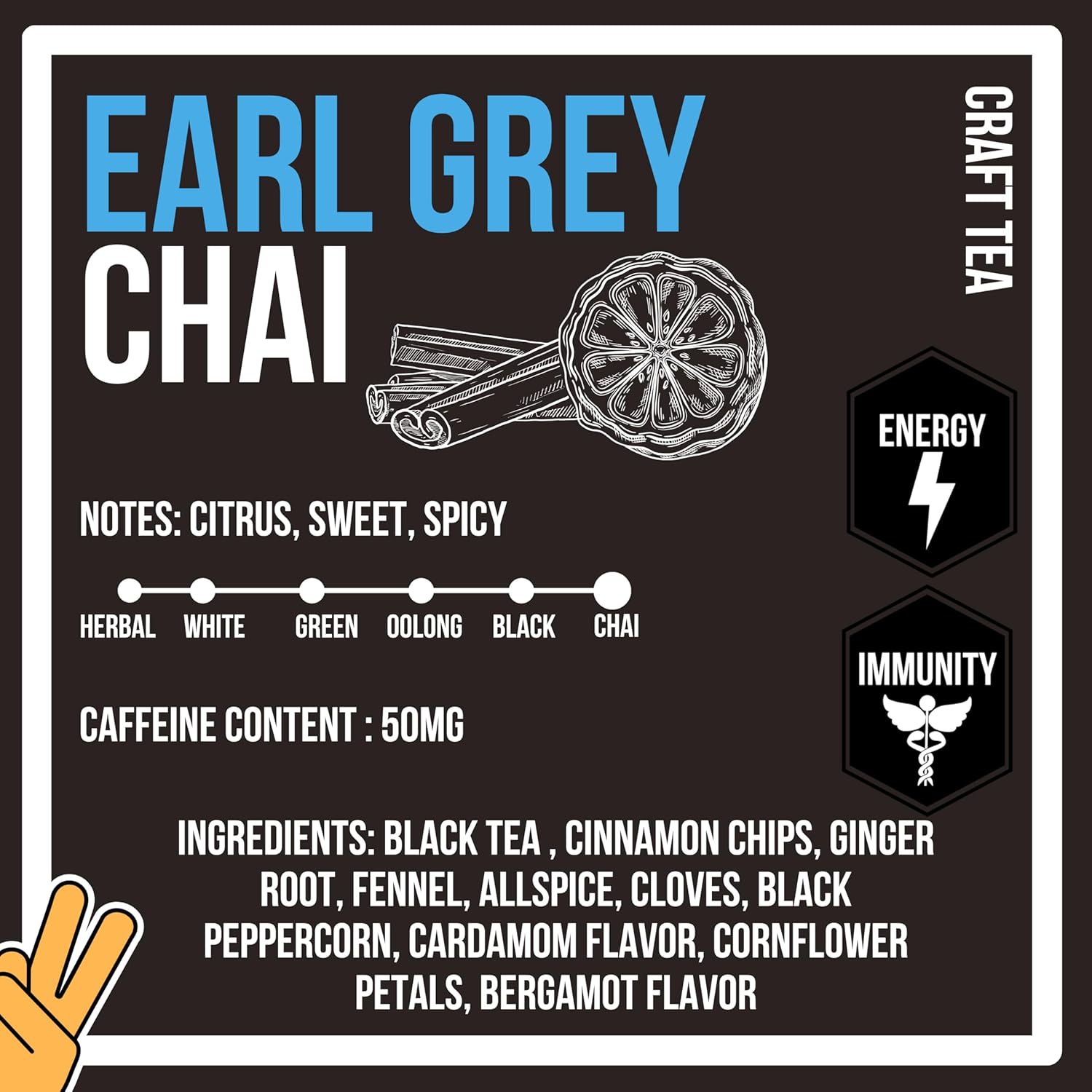 Revival Tea Company Earl Grey Chai Tea - Black Tea Blend with Fresh Spiced Chai and Bergamot Flavor - Loose Leaf 8 Ounces
