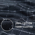 Homaxy 100% Cotton Terry Kitchen Towels(Dark Grey, 13 x 28 inches), Checkered Designed, Soft and Super Absorbent Dish Towels, 6 Pack