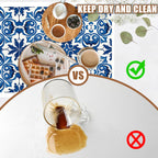 Dish Drying Mat Blue Portuguese Tiles Coffee Bar Mat for Countertop - Absorbent Rubber Backed Hide Stain Dish Drainer Rack - Coffee Maker Pot Dining Room Decoration 15.7 x 23.6 Inch