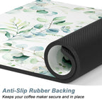 Rnivvi Coffee Mat, 16" x 24" Cute Minimalism Design Coffee Bar Mats for Espresso Machine Station Accessories and Organizer, Hide Stain Rubber Backed Absorbent Dish Drying Pad for Kitchen Counter,White