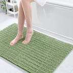 Arotive Luxury Chenille Bathroom Rug Mat, Extra Soft Thick Absorbent Shaggy Bath Rugs, Non-Slip Machine Wash Dry, Plush Bath Mats for Bathroom, Shower and Tub, 45x27, Sage Green