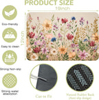 Colorful Wildflowers Dish Drying Mat Meadow Flowers Floral Kitchen Mat 12"x19" Bsorbent Coffee Maker Mat for Dishes,Utensils Coffee Maker Pots and Pans Easy Clean Dish Slip Resistant Pad