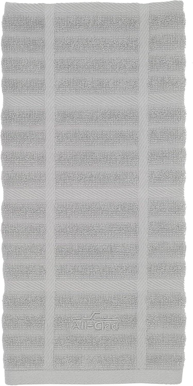 All-Clad Solid Kitchen Towel: Highly Absorbent, Super Soft Long Lasting - 100% Cotton, 17"x30" Tea Towel for Cleaning & Drying Dishes, Pans, Glassware, or Countertops, (1-Pack), Titanium Gray