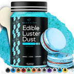 BeePoint Teal Blue Edible Luster Dust 15g - Food Grade, Vibrant Color Shimmer Powdered Dust for Drinks, Cocktails, Cake Decorating, Baking, Chocolates, Candy, Sweets, & Cookies - Vegan & Gluten Free