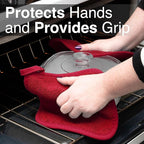 RITZ Terry Potholder & Hot Pad: Unparalleled Heat Resistant, Durable 100% Cotton – Ergonomically Designed for Optimal Grip – Easy-Care Machine Washable – 4-Pack, Paprika Red