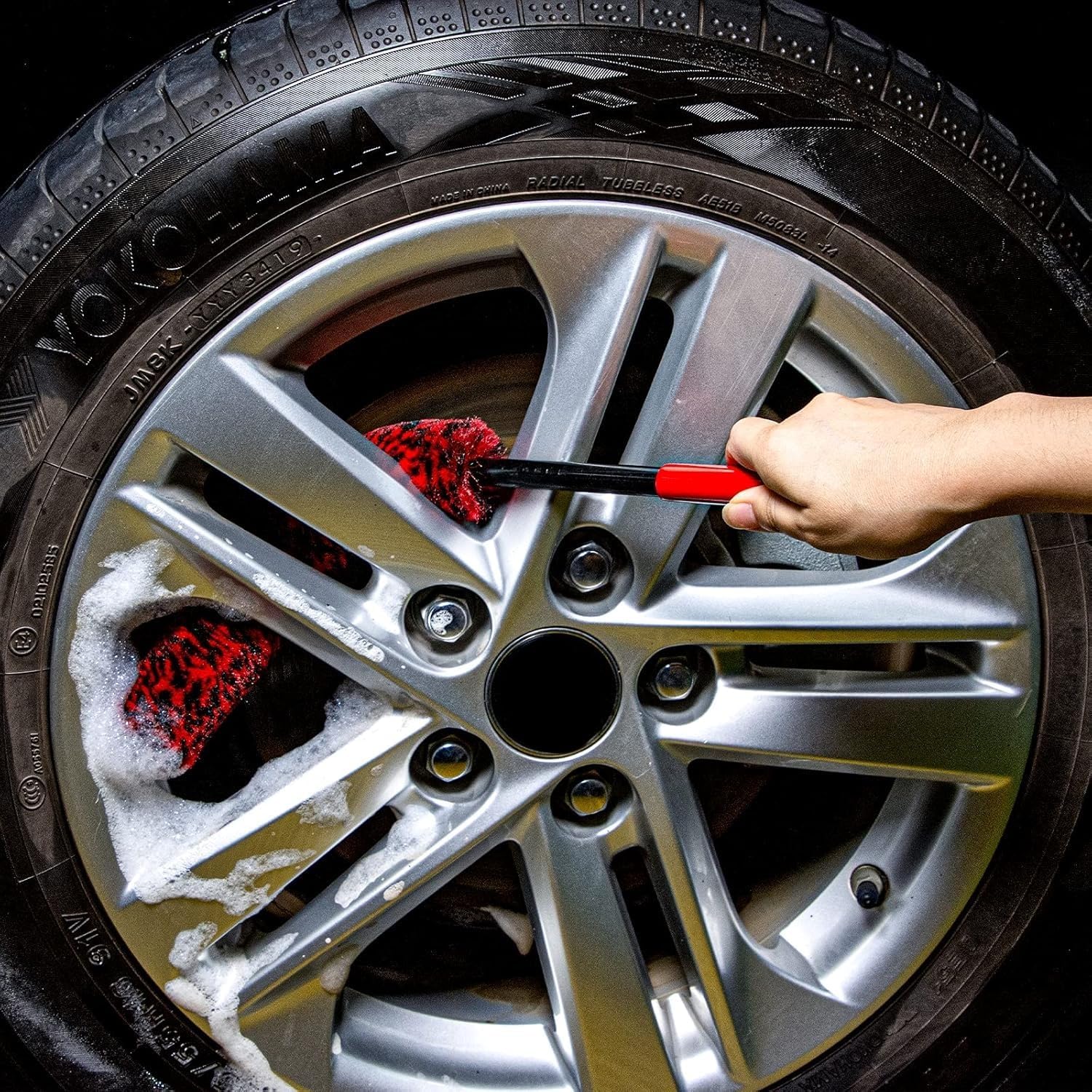 Soft Brsuh Wheel Brushes Set (3 Pack) - 3 Szie Synthetic Soft brsuhie Brush, 1x Car Detail Brush, Wheel Soft brsuhies Cleaning Brush for Car Rim Wheel Washing…