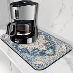 Bohemian Textile Rug Texture Dish Drying Mat,12"X19" Absorbent Fast Dish Drying Mat for Kitchen Counter Pot and Pan, Kitchen Accessories