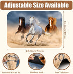 Horses Run in Desert Coffee Mat Absorbent Dish Drying Mat for Kitchen Counter Hide Stain Rubber Backed Coffee Bar Accessories Fit Under Espresso Machine Cafe Table, 15.7 x 23.6 Inch