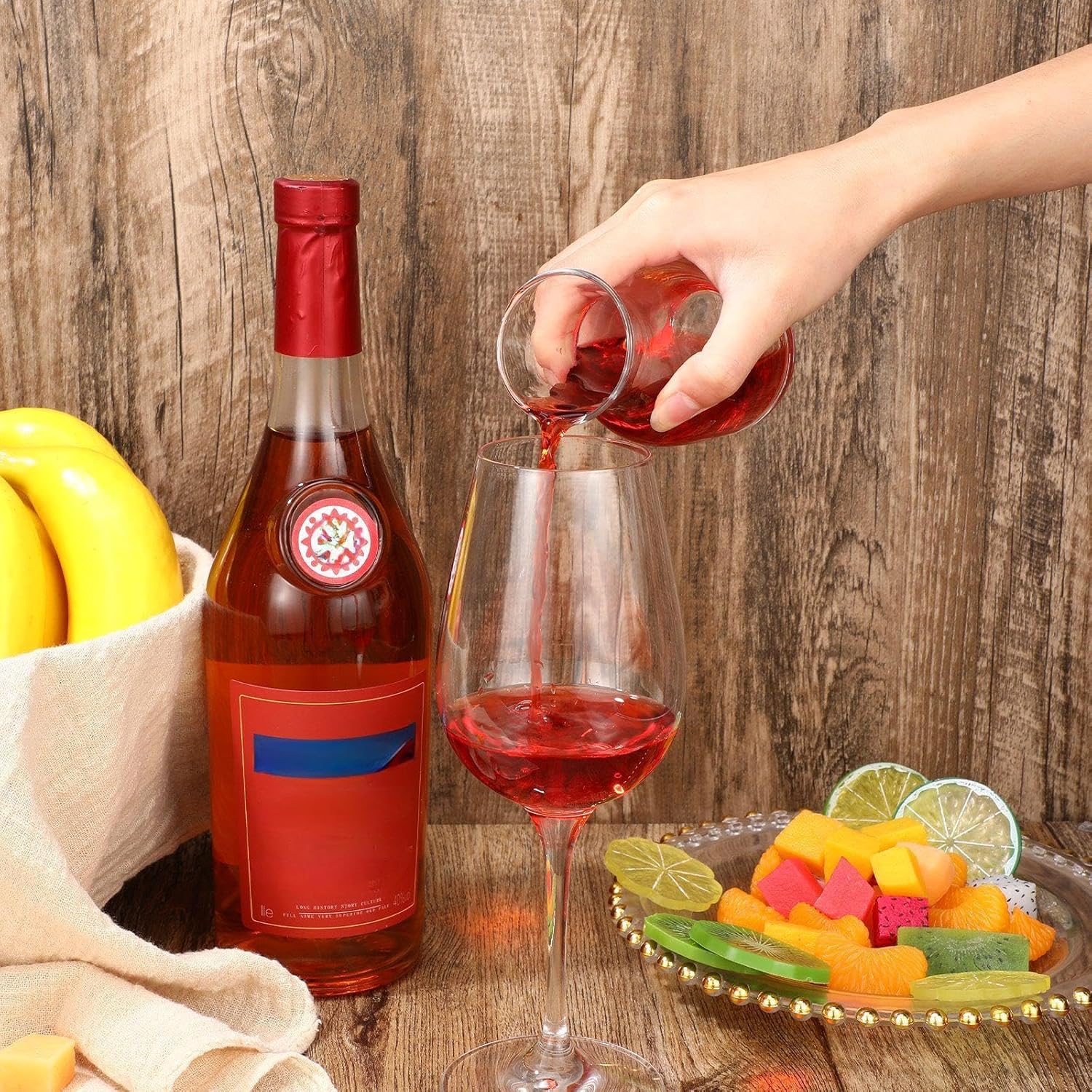 6 Pack Single Serving Wine Carafe Glass Small Mini Carafe Individual Wine Refill Decanter for Dinner Parties Tastings Bars Restaurants (6.5 oz)