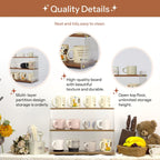 Coffee Mug Holder Wooden Cup Station Organizer 3 Tier Cup Holder for Coffee Bar Mug Display Rack for Countertop Mug Holder Shelf for Home Kitchen Trapezium-Nutbrown