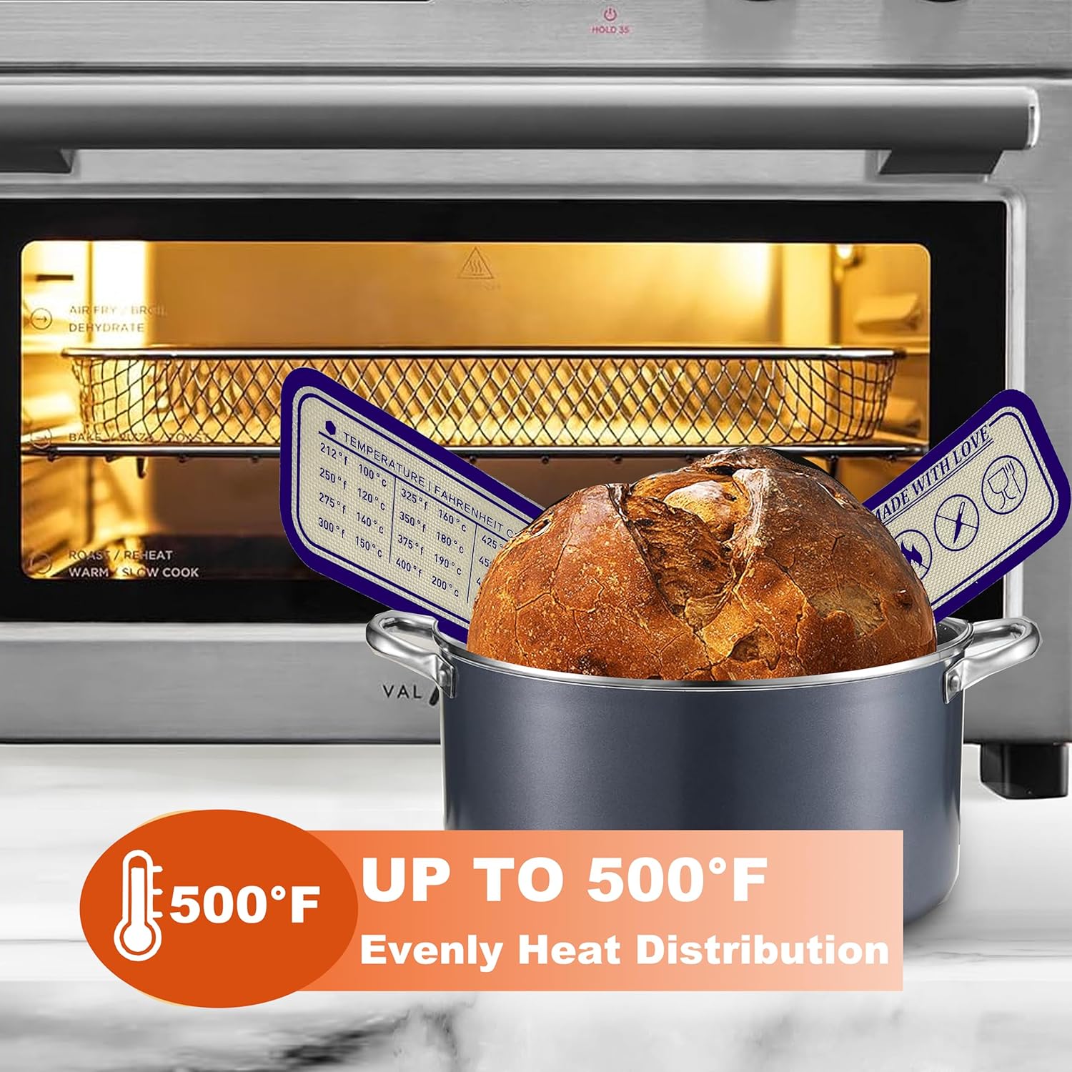 Silicone Bread Sling for Dutch Oven, 2 Pack (8" Round) – Non-Stick & 500°F Heat Resistant Sourdough Mat, Easy to Clean, Reusable Food-Grade Sourdough Slings – Fits 5 qt and up Dutch Ovens