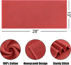 Kitinjoy 100% Cotton Waffle Weave Kitchen Towels, 6-Pack Super Soft and Absorbent Dish Towels for Drying Dishes, Kitchen Hand Towels, 13 in x 28 in, Brick Red