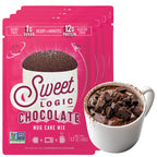 Sweet Logic Keto Dessert Mug Cake Mixes - Triple Chocolate Fudge - Low Sugar - Gluten-Free - Low Carb - Diabetic-Friendly Sweets - Natural Ingredients - High Protein - Delicious Keto Treats (4 Pack)