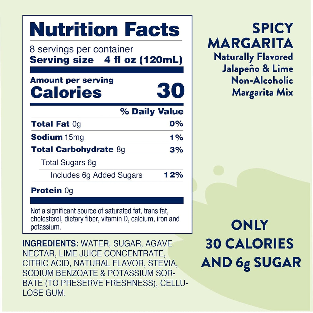 Jordan's Skinny Syrups Sugar Free Syrup, Naturally Sweetened Spicy Margarita Mix Syrup, 32 oz, Low Calorie Flavoring, Protein Shake, Cocktail & More, Gluten Free, Keto Friendly