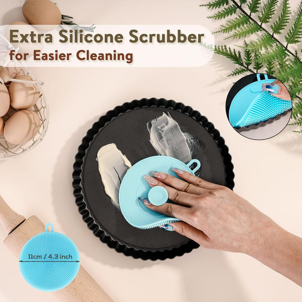 Sturdy Nonstick Tart Pan 9 inch Removable Bottom, Round Carbon Steel Quiche Pan for Baking, Heavy Duty Tart Mold loose for Pie, Mousse Cakes,Fruit and Desserts