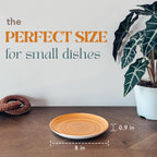 Mora Ceramic Helix Swirl Salad Plates Set of 6, 8in Spiral Porcelain Dish for Kitchen, Small Dinner, Lunch, Appetizer, Dessert, etc - Dishwasher, Microwave, Freezer, Oven Safe Dishware - Earth Colors