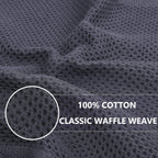 Homaxy 100% Cotton Oversized Waffle Weave Kitchen Dish Towels, Ultra Soft Absorbent Quick Drying Cleaning Towel, 20 x 28 Inches, 8-Pack, Dark Grey