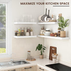 Floating Shelves - 2 Large Wall Mounted Shelves with Invisible Brackets, Long Wood Floating Wall Shelf for Living Room, Bedroom, Kitchen (White, 36" W x 9" D x 1.5" H)