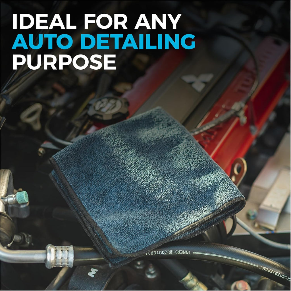 The Rag Company - All-Purpose Microfiber Terry Cleaning Towels - Commercial Grade, Highly Absorbent, Lint-Free, Streak-Free, Kitchens, Bathrooms, Offices, 300gsm, 12in x 12in, Midnight (12-Pack)