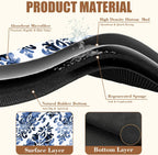 Blue Damask Flower Dish Drying Mat for Kitchen Counter Coffee Bar Mat Hide Stain Absorbent Rubber Backed Drying Rack Pad Espresso Machine Coffee Bar Accessories 15.7 x 23.6 Inch