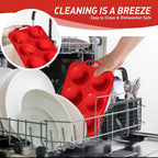 2 Packs 6 Cups Silicone Muffin Pan with Metal Reinforced Frame Jumbo Size Cupcake Pan Tray Egg Bites Cookie Molds Muffin Tin Tart Pans Moldes De Silicona Para Gelatina Hornear Flan Chocoflan