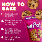 Whoa Dough Ready to Bake Cookie Dough Chocolate Chip – Certified Non-GMO, Kosher, Gluten Free – Plant-Based Snack Dough Made with Real Ingredients – 6 Pack