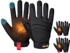 KAYGO Insulated Mechanic Work Gloves,3 Pairs KG127W Winter Thermal Safety Work Gloves for Men and Women, Double Lining,Heavy duty,Improved dexterity,Excellent Grip,Ideal for outdoor jobs,L