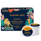 Kahawa 1893 Dark Roast Coffee K-Cup Pods Serengeti Blend (60 Count) - As Seen on Shark Tank, Low Acid, High Antioxidants, Naturally Sweet, Organically Grown, Ethically & Sustainably Sourced